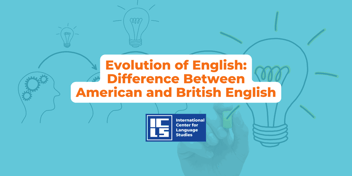 Illustration showing the evolution of the English language over time