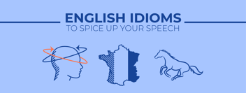 Illustration of various fun English idioms with humorous depictions
