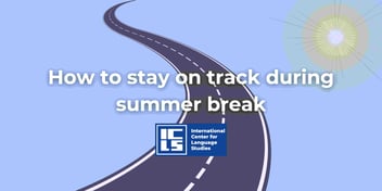 Studying a language outdoors during summer break