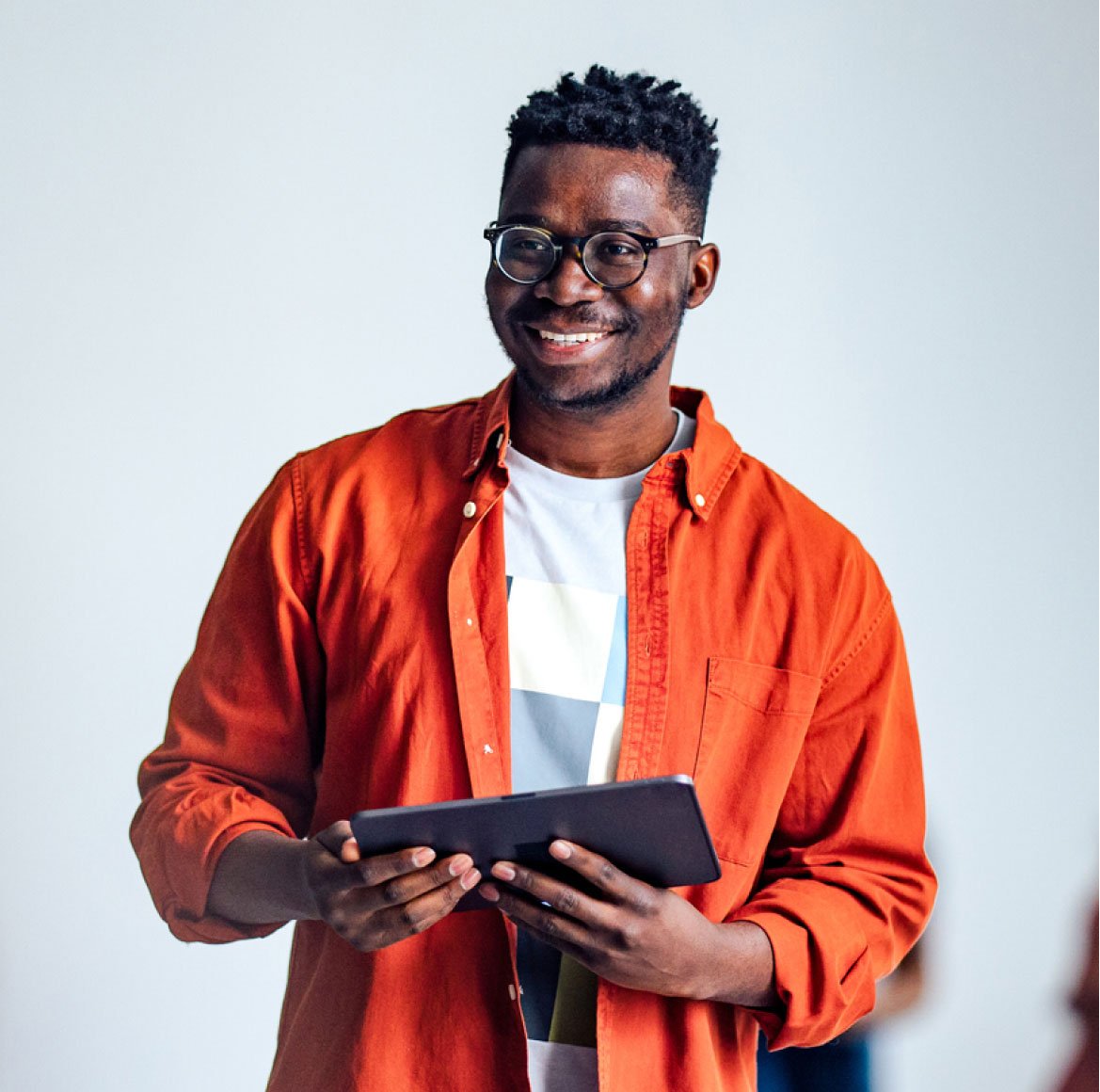 educator with tablet