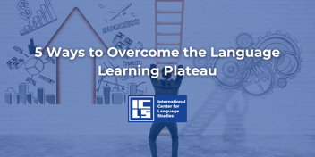 Person overcoming a language learning plateau with motivation