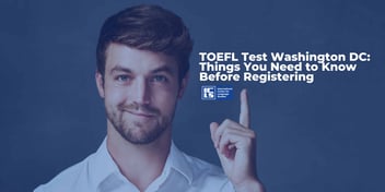 A confident young man in a white shirt points upward with his index finger against a blue background. The text overlay reads, 